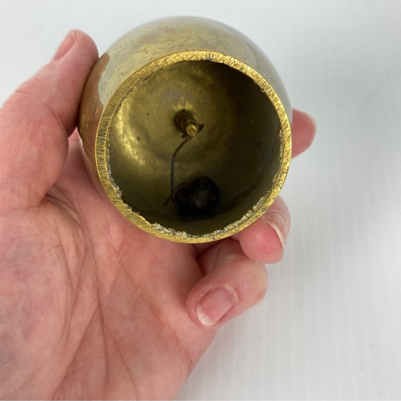 Brass Apple Bell Set 3 inches tall - Picture 4 of 8